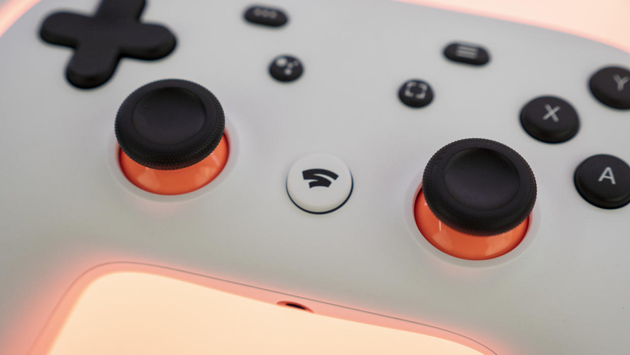  Google Stadia controller orange colorway. 