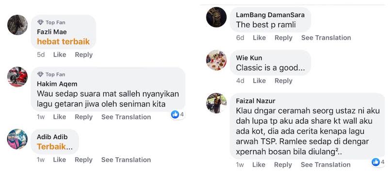 Social media users complimented the couple for their beautiful rendition of P. Ramlee’s classic. — Screengrab via Facebook/ERA (Malaysia).