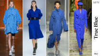 <p>Blue is most definitely the coolest and most popular color come next spring. From Salvatore Ferragamo’s rich royal blue to MSGM’s electric blue, this vibrant hue is never out of style.</p>
