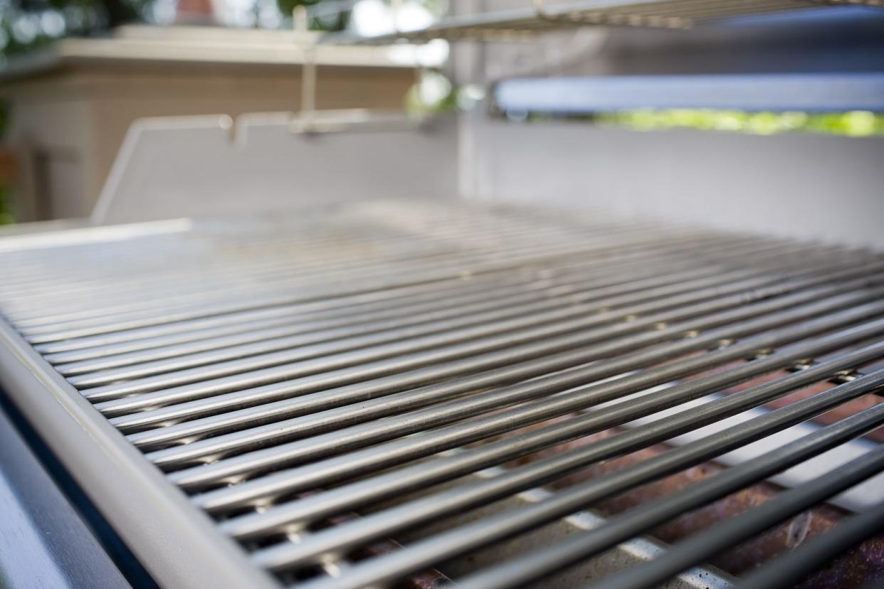 Clean grilling surface of a new BBQ. Copy space. CLICK FOR SIMILAR IMAGES.