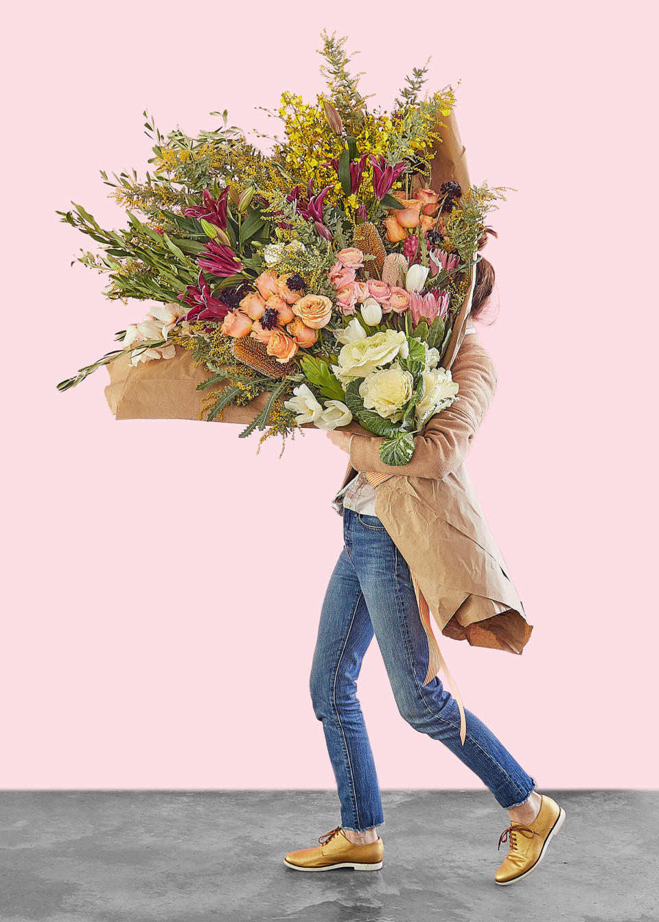Flowers may be a cliche Valentine's Day gift, but that doesn't mean they aren't appreciated. And if you have a big love for your Valentine (and a big bankroll), you can drop $499 on this&nbsp;oversized&nbsp;<a href="https://www.bloomthat.com/flowers/the-most-extra" target="_blank">bouquet</a>. It comes with a huge bucket that can work as a vase. Bring along painkillers because you're going to need them after carrying this baby.