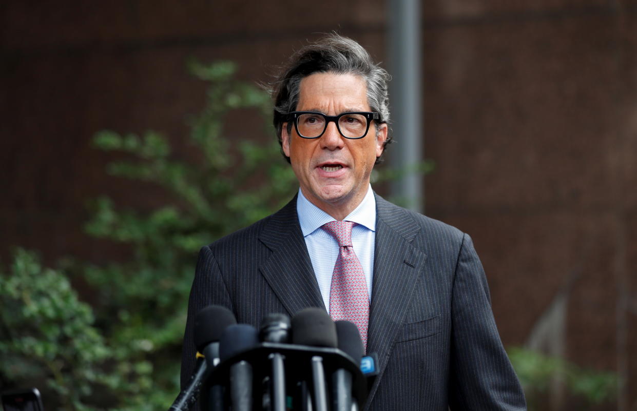 Mathew Rosengart, attorney of pop star Britney Spears, delivers a statement to the media on the day of a conservatorship case hearing at Stanley Mosk Courthouse in Los Angeles, California, U.S., July 26, 2021.  REUTERS/Mario Anzuoni