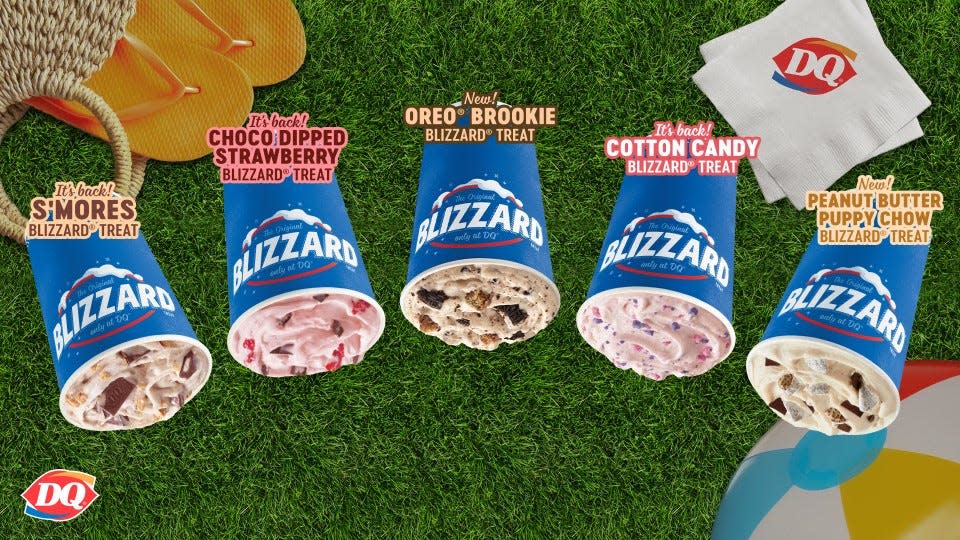 Dairy Queen's Summer Blizzard treat menu.