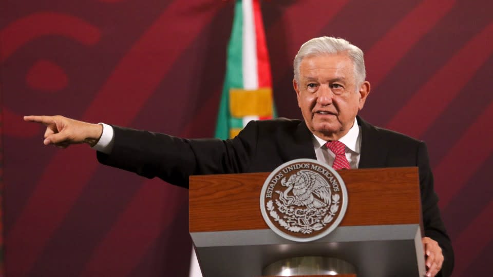 Andrés Manuel López Obrador en conferencia matutina