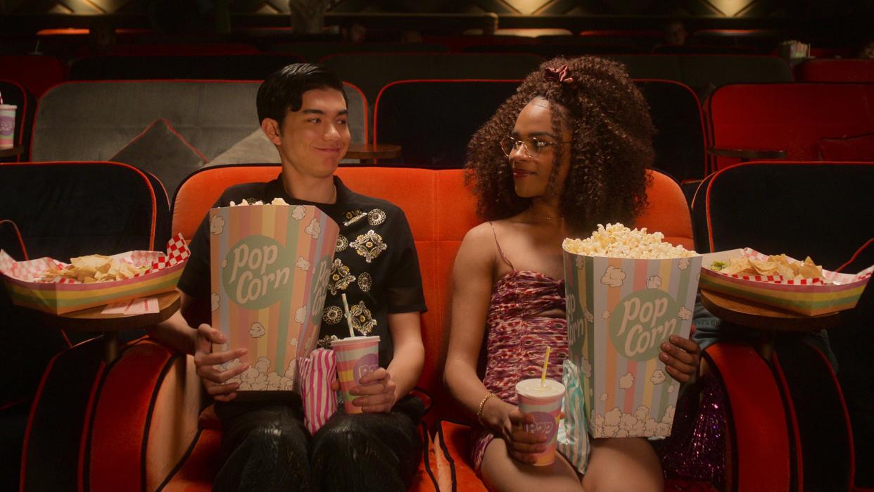  Tao and Elle sitting in the cinema in Heartstopper season 2 episode 3 