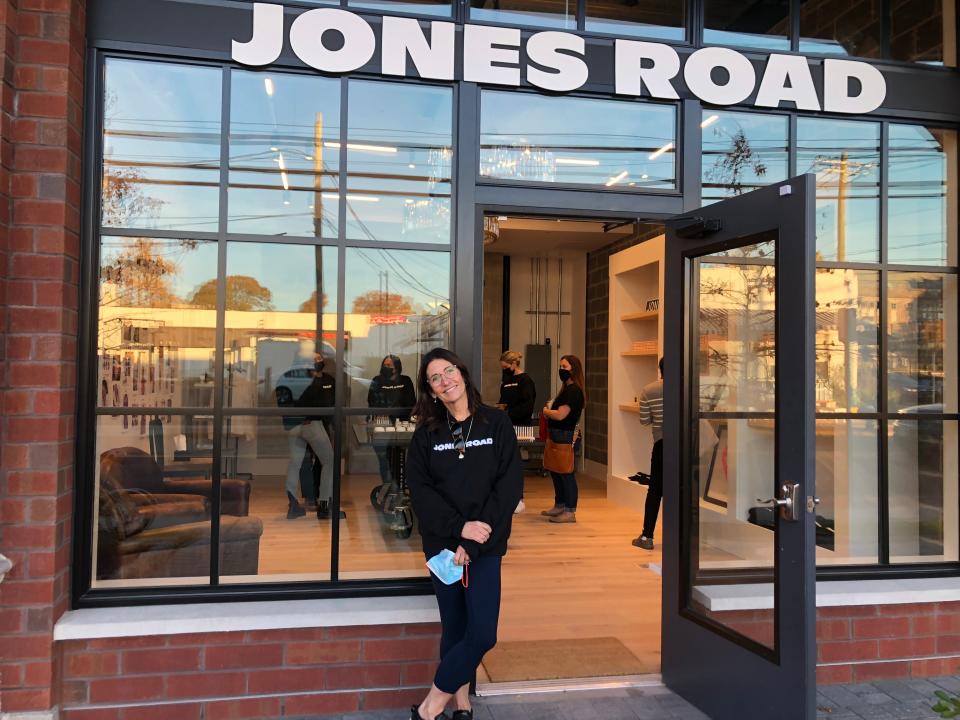 Cosmetics mogul Bobbi Brown outside her new flagship store in Montclair for her direct-to-consumer makeup brand Jones Road.