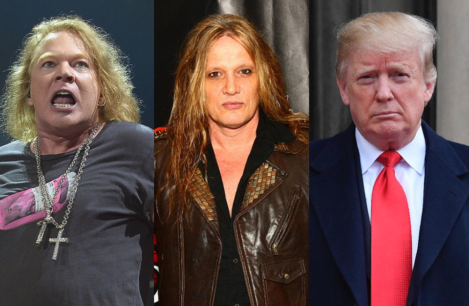 Axl Rose, left, and Sebastian Bach are united in their contempt for Donald Trump. (Photo: Getty Images)