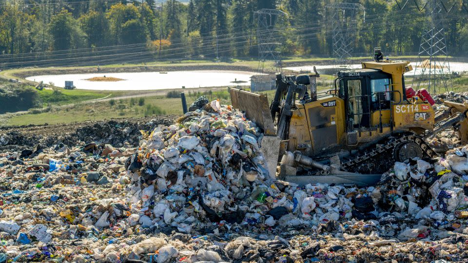 Garbage being moved at the King County Cedar Hills Regional Landfill facilities, near Maple Valley, Washington. - Wolfgang Kaehler/LightRocket/Getty Images