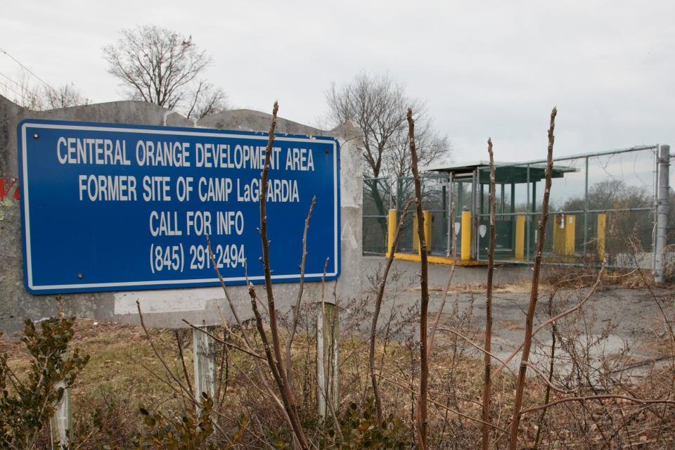 The abandoned entrance to Camp La Guardia in Chester can be seen in this 2017 file photo. The site was formerly a women's prison and then a homeless shelter owned by New York City. Now Orange County proposes a county park there.