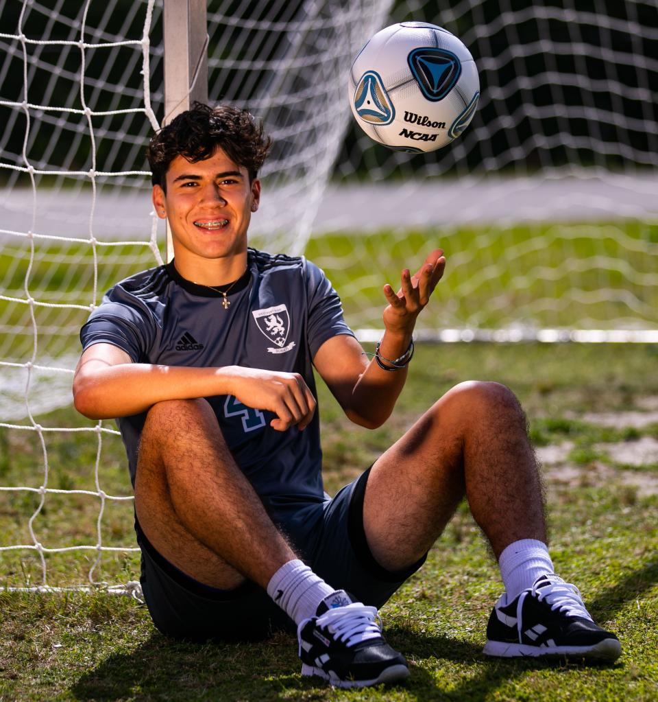 West Port's Anibal Munoz, a senior and defender on the soccer team, is this year's Ocala Star-Banner boys soccer player of the year. Munoz, here on Thursday, April 21, 2022, said he is looking to play college soccer.