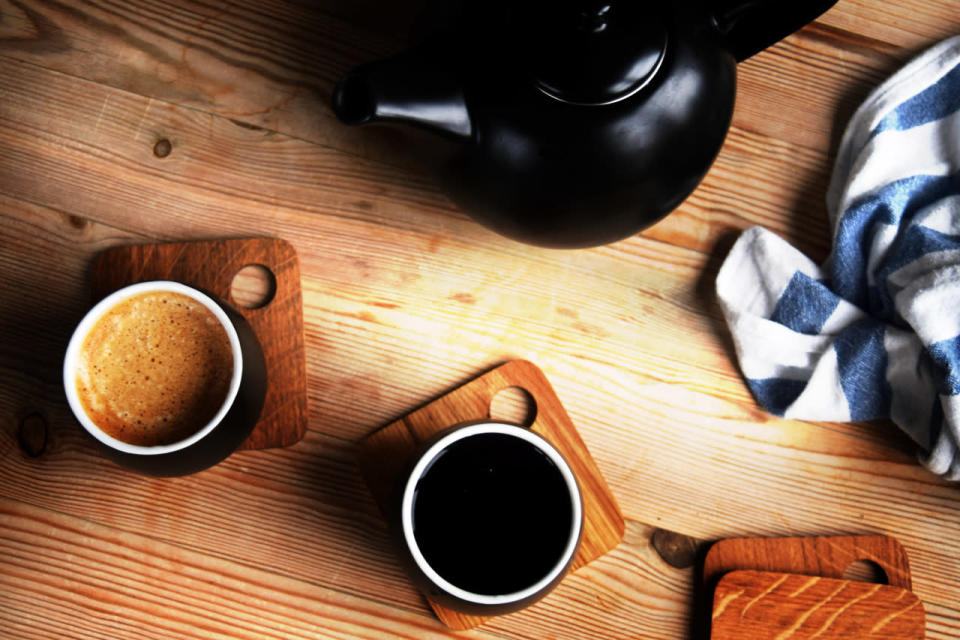 Stockpile coffee beans and tea bags.