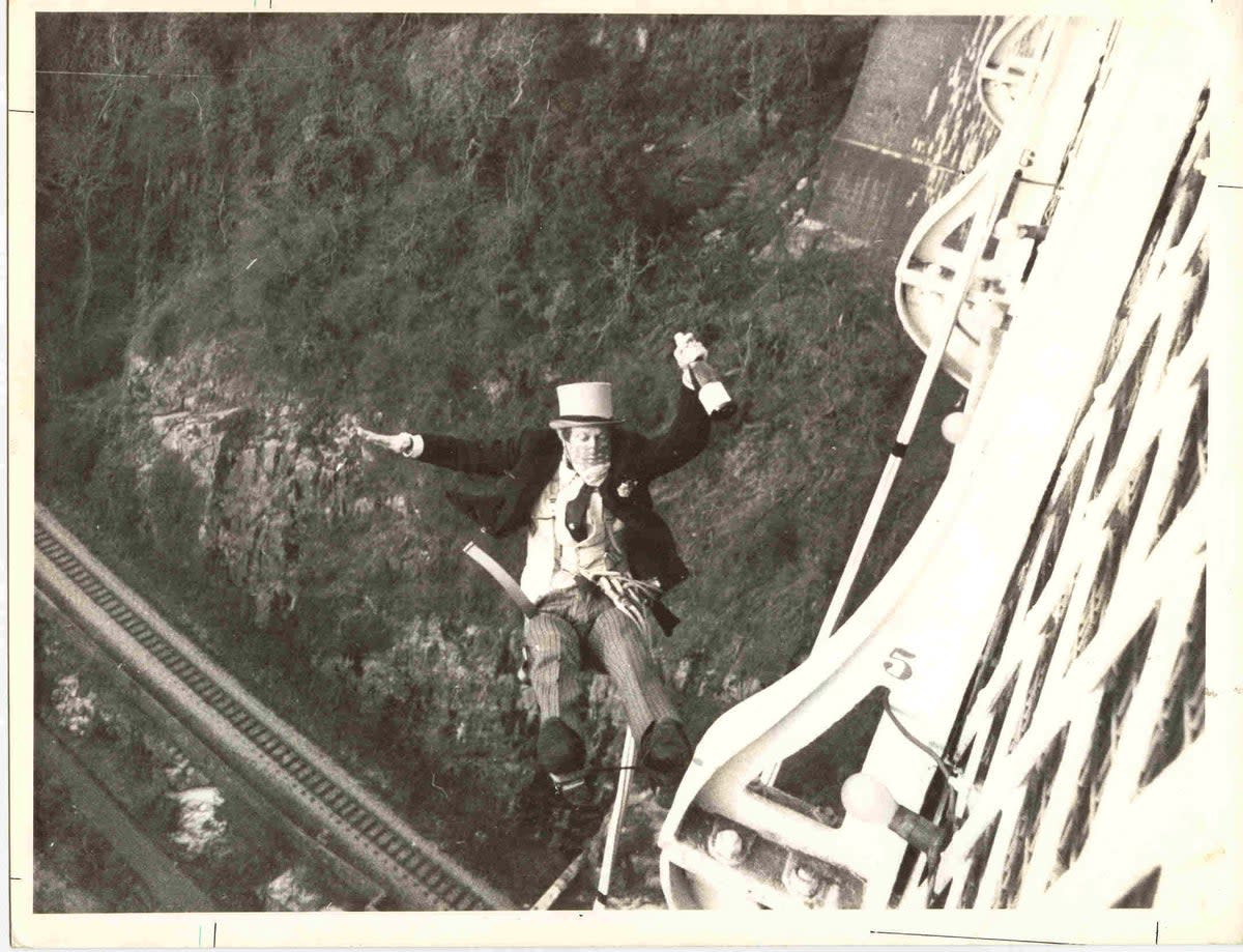 David Kirke was the first to bungee from the Clifton Suspension Bridge on 1 April 1979  (Dafydd Jones)