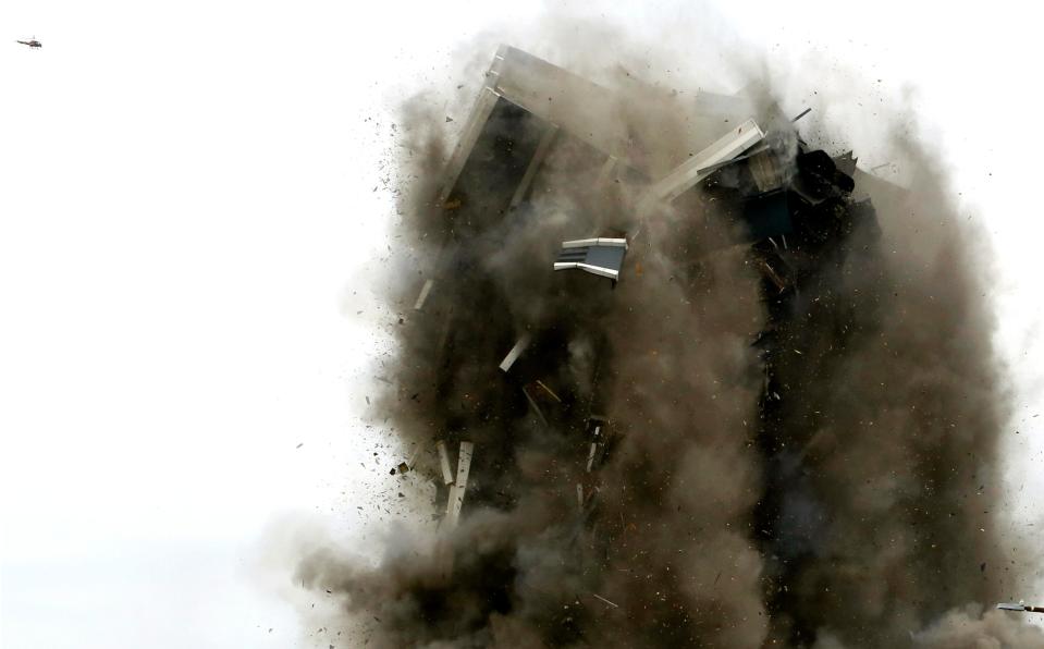 Martin Tower, former world headquarters of Bethlehem Steel, is imploded in May in Bethlehem, Pa.