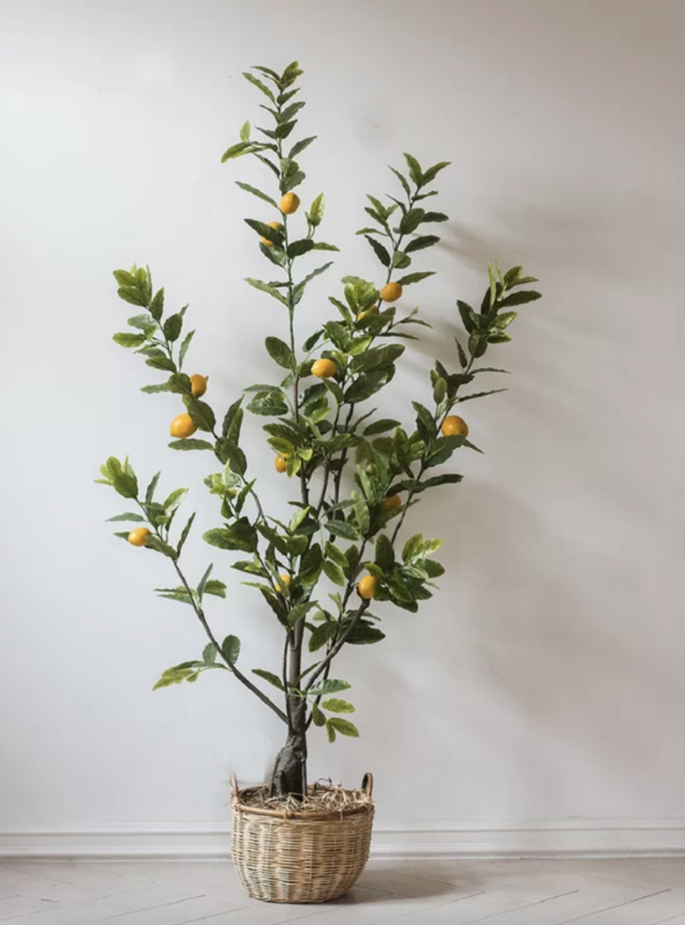 artificial lemon tree in a pot