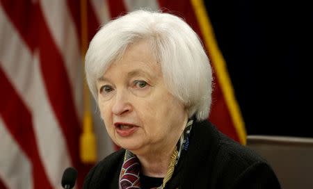 U.S. Federal Reserve Chair Janet Yellen speaks during a news conference following the two-day Federal Open Market Committee (FOMC) policy meeting in Washington, DC, U.S. on March 16, 2016. REUTERS/Kevin Lamarque/File Photo