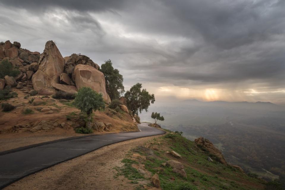 A stormy day on Mount Rubidoux via Getty Images