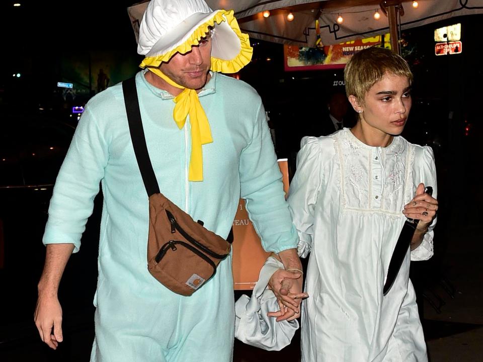 Channing Tatum and Zoë Kravitz arriving at Kendall Jenner's 2023 Halloween party.