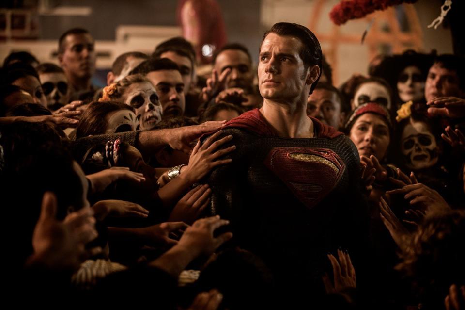 Cavill in Batman v Superman: Dawn of Justice (Credit: Warner Bros)