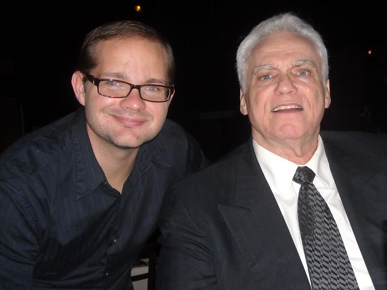 From left: Mark Williams and his father.