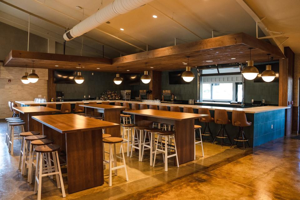 The Greenville location of Lewis Barbecue boasts a dedicated bar area in addition to an expansive dining room.