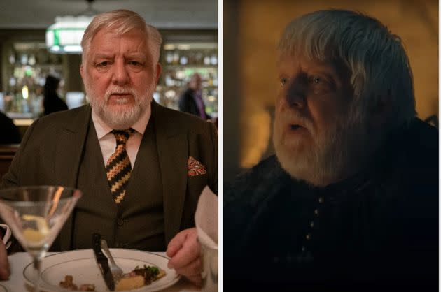 Simon Russell Beale in Douglas Is Canceled (left) and House Of The Dragon (right)