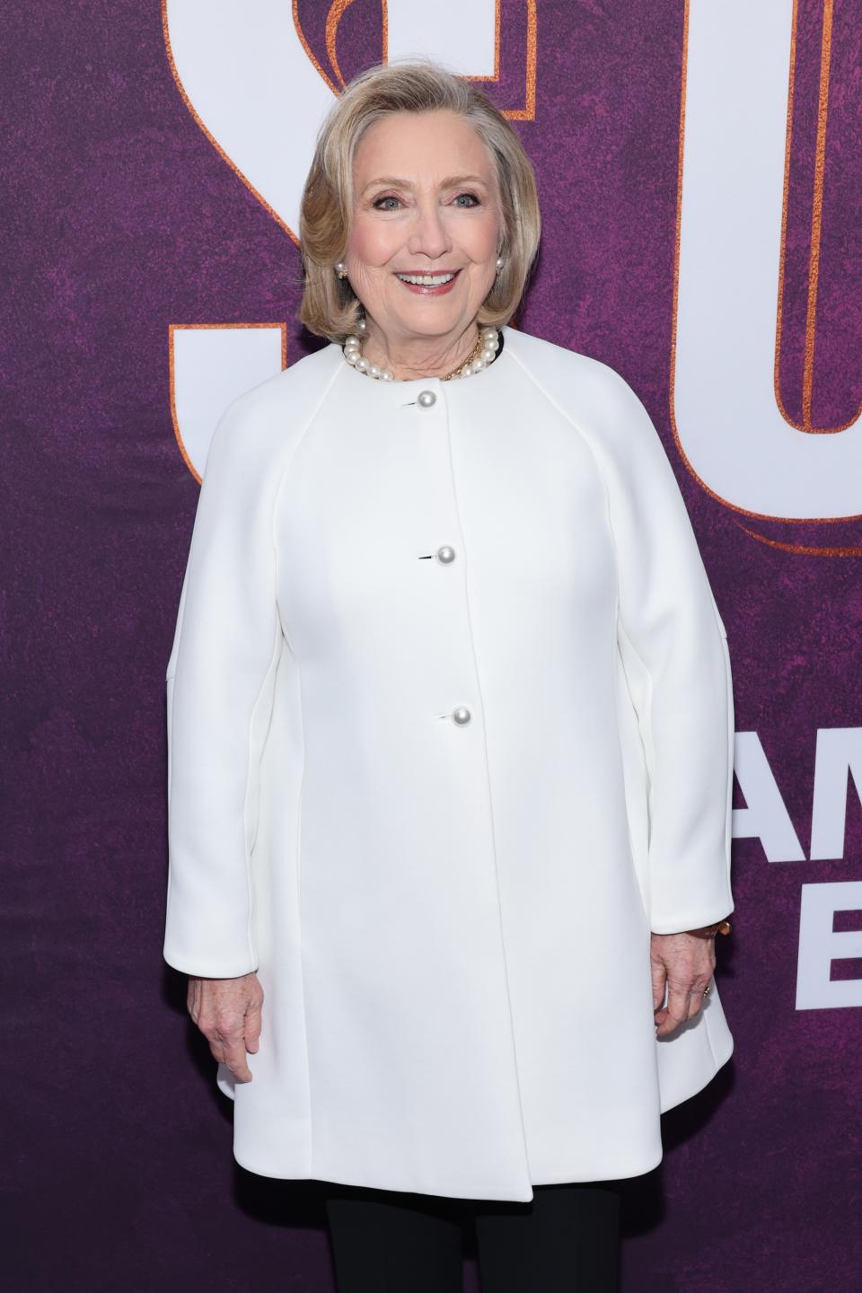 Hillary Clinton at the opening night of "Suffs" on Broadway on April 18.