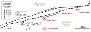 3 km Extension West of Stock West Deposit