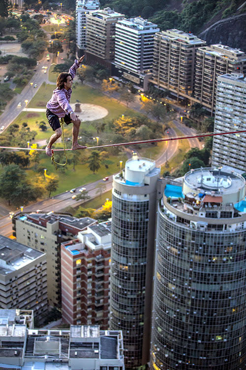 Daredevils walking the line above Rio