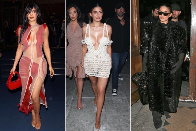 Kylie Jenner Pairs Her Sheer Dress With A Naked Shoe At Couture