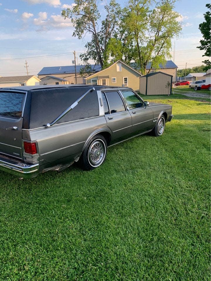 Steven Toth in Spencer has bought and sold more cars than he can count and now he's offering this 1989 Oldsmobile hearse.
