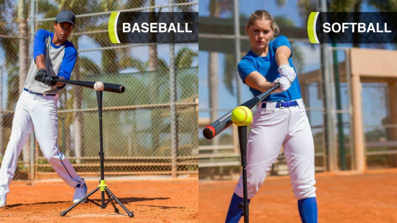 This adjustable batting tee is ideal for aspiring ball players.