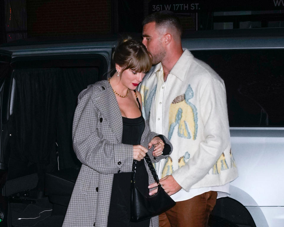 Taylor Swift and Travis Kelce Hold Hands After Surprise ‘Saturday Night Live’ Cameos