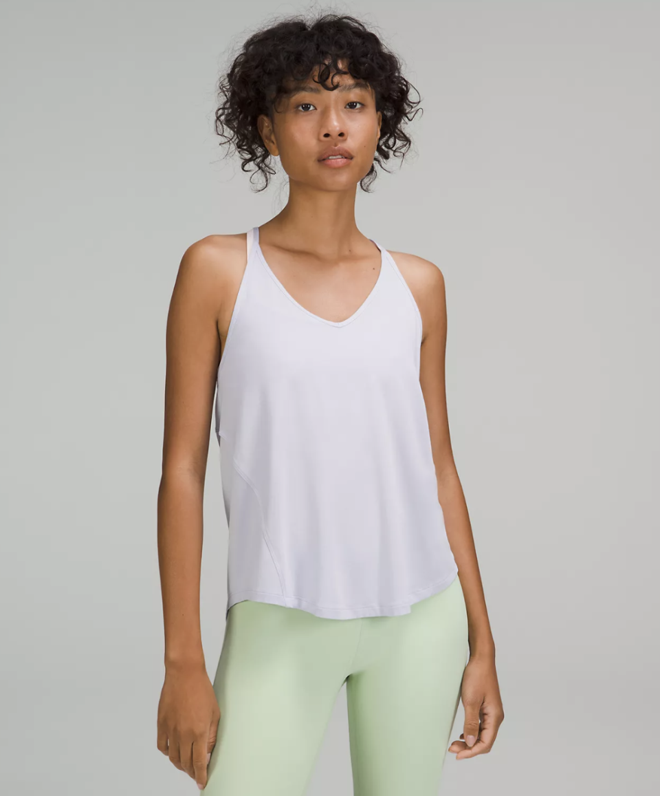 Modal-Silk Yoga Tank Top in pastel blue (photo via Lululemon)