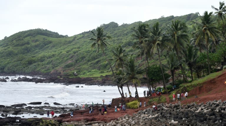 Tourists visit Anjuna beach in Panaji where British schoolgirl Scarlett Keeling was raped and killed in Goa in 2008