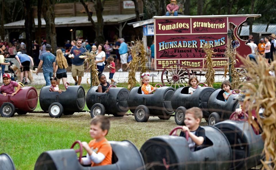 Hunsader Farms Pumpkin Festival, pictured here, returns Saturdays and Sundays starting Oct. 14-15, running through the end of October.