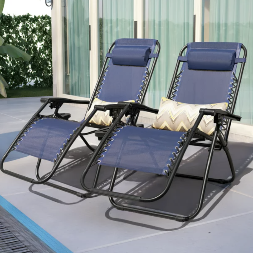 Zero Gravity Patio Lounge Chair, Set of Two