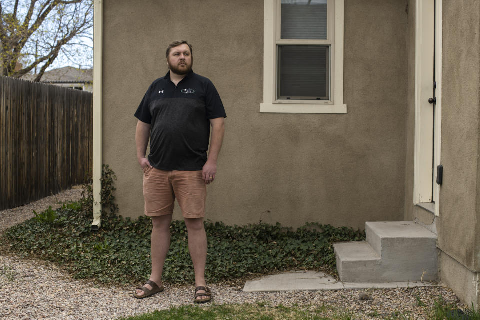 David Graf, former teacher and coach at Woodland Park High School, poses at his home in Colorado Springs, Colo., on May 5, 2023. (Rachel Woolf for NBC News)