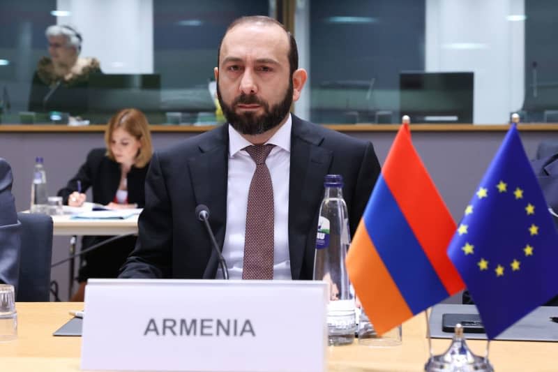 Minister of Foreign Affairs of Armenia Ararat Mirzoyan attends the EU-Armenia Partnership Council meeting. -/European Council/dpa