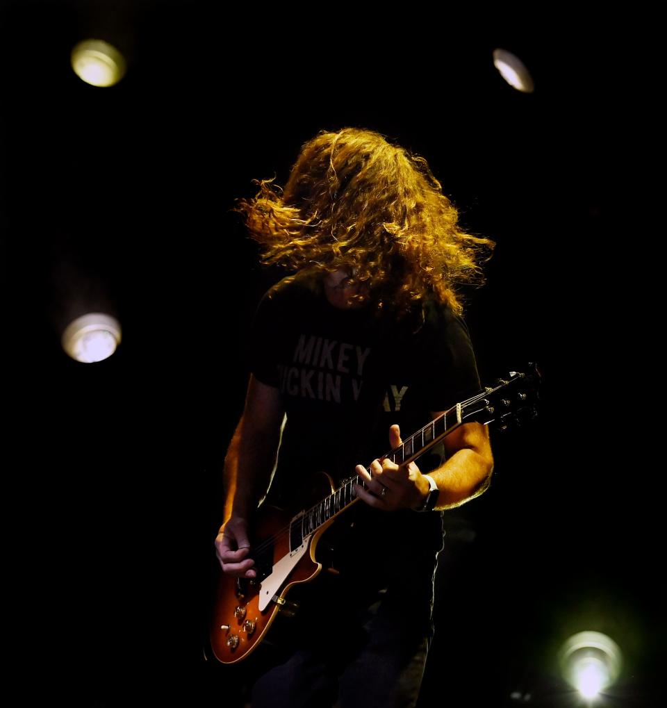 My Chemical Romance guitarist Ray Toro performs at Bridgestone Arena on Tuesday, August 23, 2022, in Nashville, Tenn. 