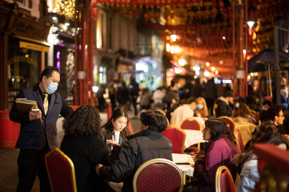 Restaurants and pubs were allowed to reopen to customers on Monday in England. (PA)