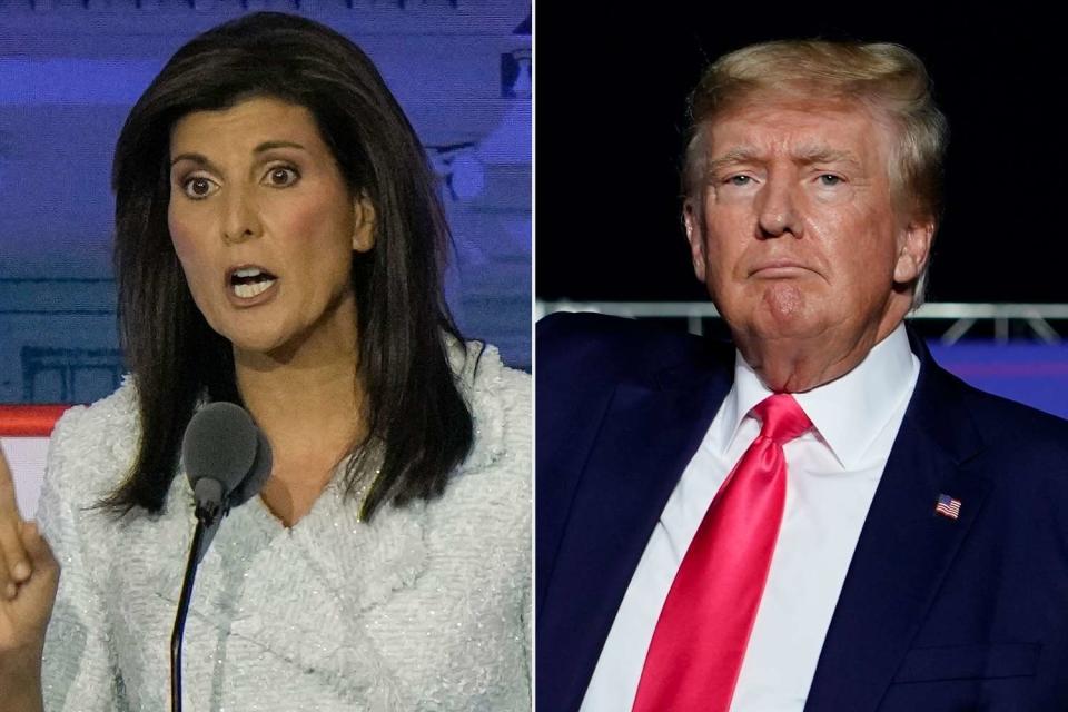 <p>AP Photo/Morry Gash(2)</p> Nikki Haley (left), Donald Trump