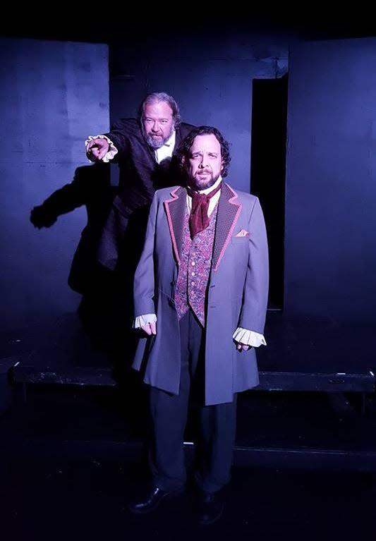 Steve Vernon (left) and Randy Davis in Big Dawg Productions' "Jacob Marley's Christmas Carol."