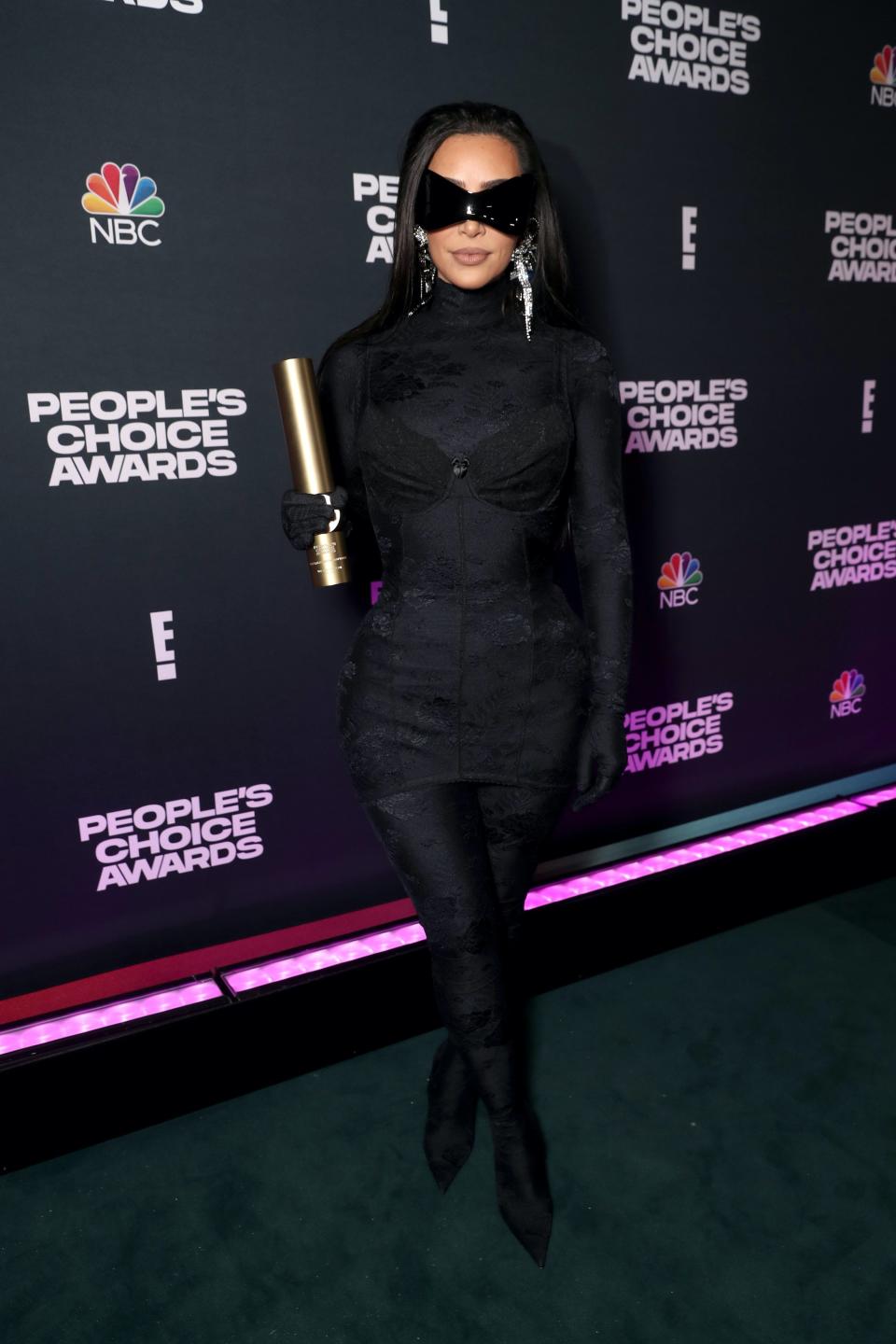 Kim Kardashian West at the 2021 People's Choice Awards.