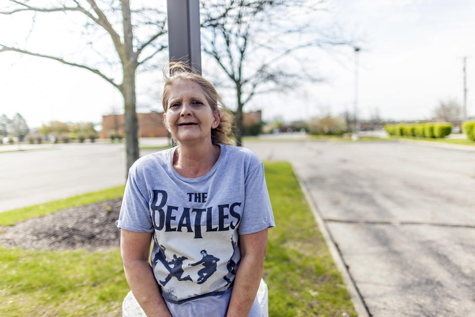 Cindy Kimbler outside her place of work, the Volunteers of America store, in Grove City, Ohio on April 25, 2020. Kimbler received help from the Legal Aid Society of Ohio after debt-collectors started garnishing her wages in March. | James D. DeCamp—JamesDeCamp.com