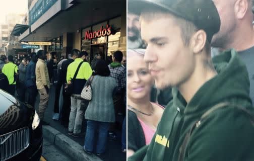 A day earlier he grabbed a bite to eat at Nandos in Auburn in Sydney's western suburbs. Source: Twitter