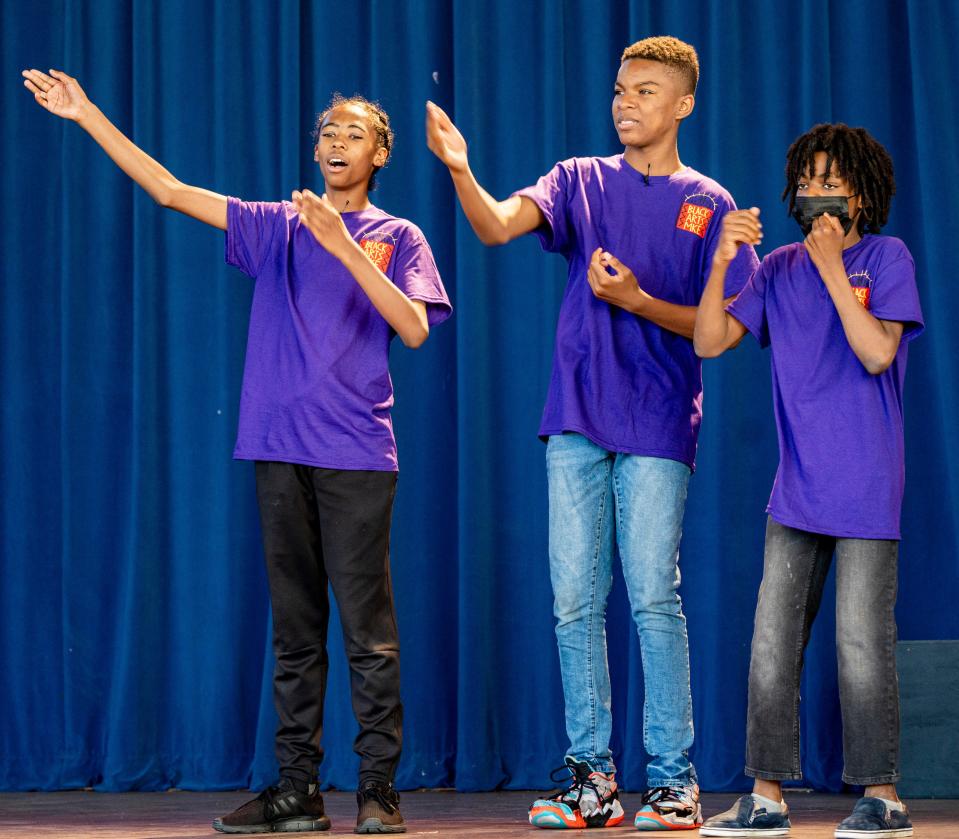 Students of the Black Arts MKE Youth Performing Arts Camp perform on Friday, July 29, 2022 at the Peck Pavilion.