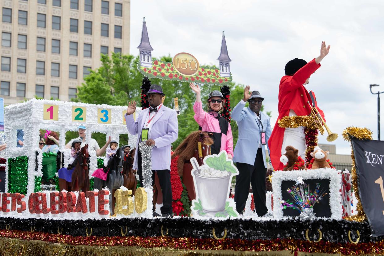 Dozens of floats drove, walked, galloped and danced down W Broadway during the 2024 Pegasus Parade during the Kentucky Derby Festival on Sunday, April 28, 2024.
