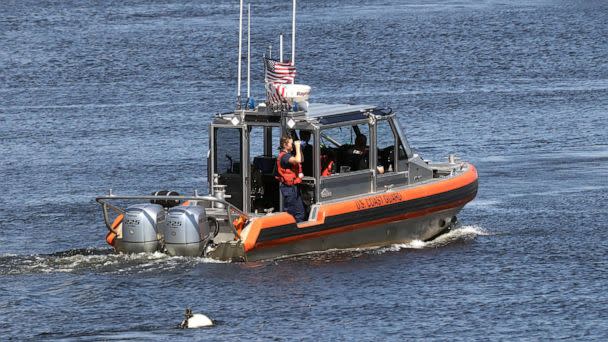 PHOTO: File photo of a United States Coast Guard boat during a search in Merrimack River in Amesbury, Mass., on June 10, 2022. (Boston Globe/David L. Ryan/The Boston Globe via Getty Images, FILE)