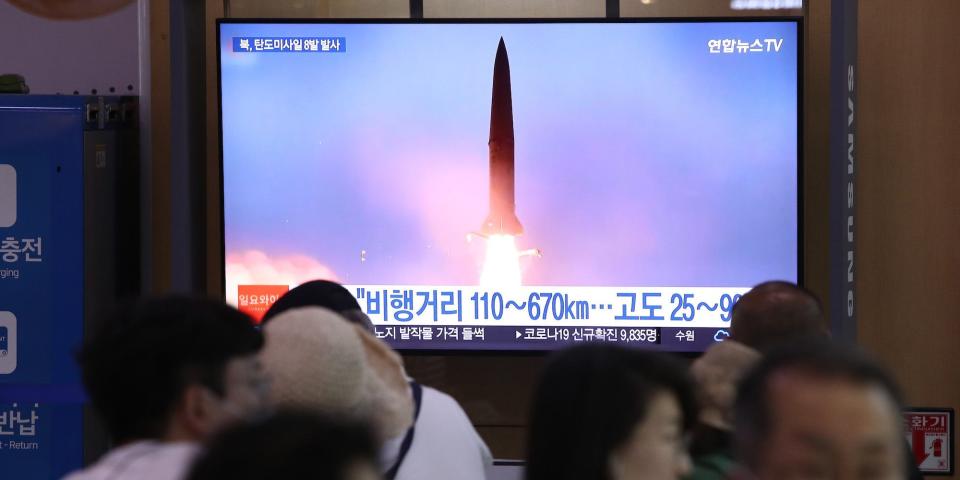 North South Korea missile launch TV news