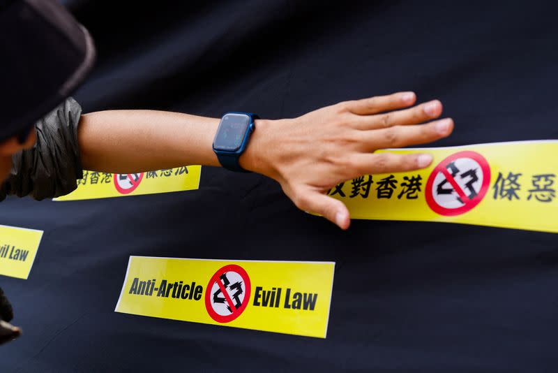 Global protest against Hong Kong's new Article 23 national security law in Taipei